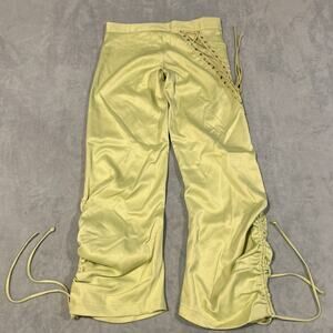 Y2k 2000s USA Dojo Flare Tie Closure Cinch Pants Ws Small 30x25 Wide Baggy Loose